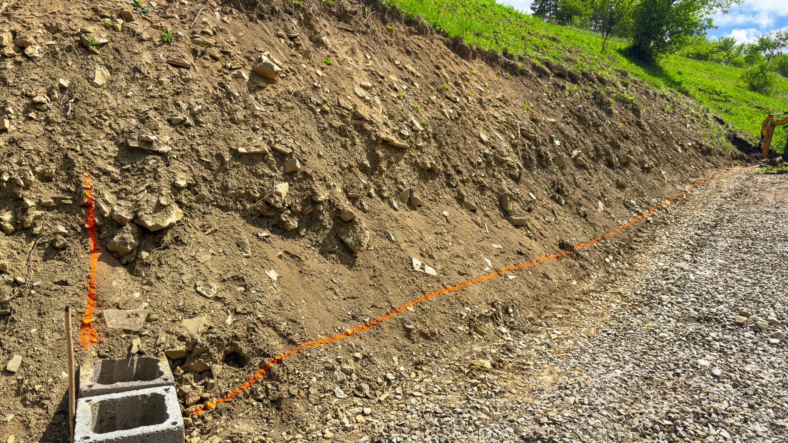 roboty ziemne — Mur oporowy, Szlachtowa